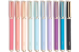 U Brands 10-Count Catalina Felt Tip Flair Pens, Medium 0.7mm Point, Assorted Bright Colored Ink Colors, Fine Point Felt Tip Markers, Soft Touch Flair-Style Pens for Writing and Drawing