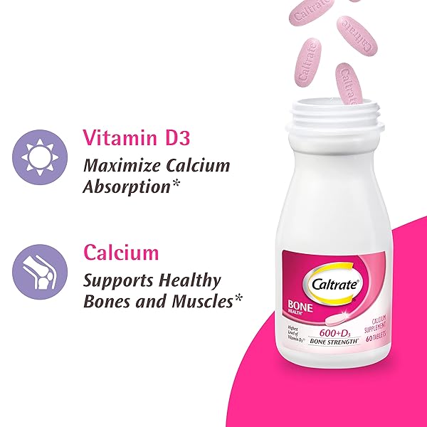 CALTRATE 600 PLUS D3 CALCIUM AND VITAMIN D SUPPLEMENT TABLETS, BONE HEALTH SUPPLEMENTS FOR ADULTS – 120 COUNT