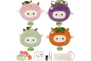 Gipony Embroidery kit for Beginners,Punch Needle kit,Punch Needle Kits Adults Beginner,Punch Needle kit for Beginners, Includes All Tools and Materials,Easy to Follow Instructions and Videos-4 Lambs