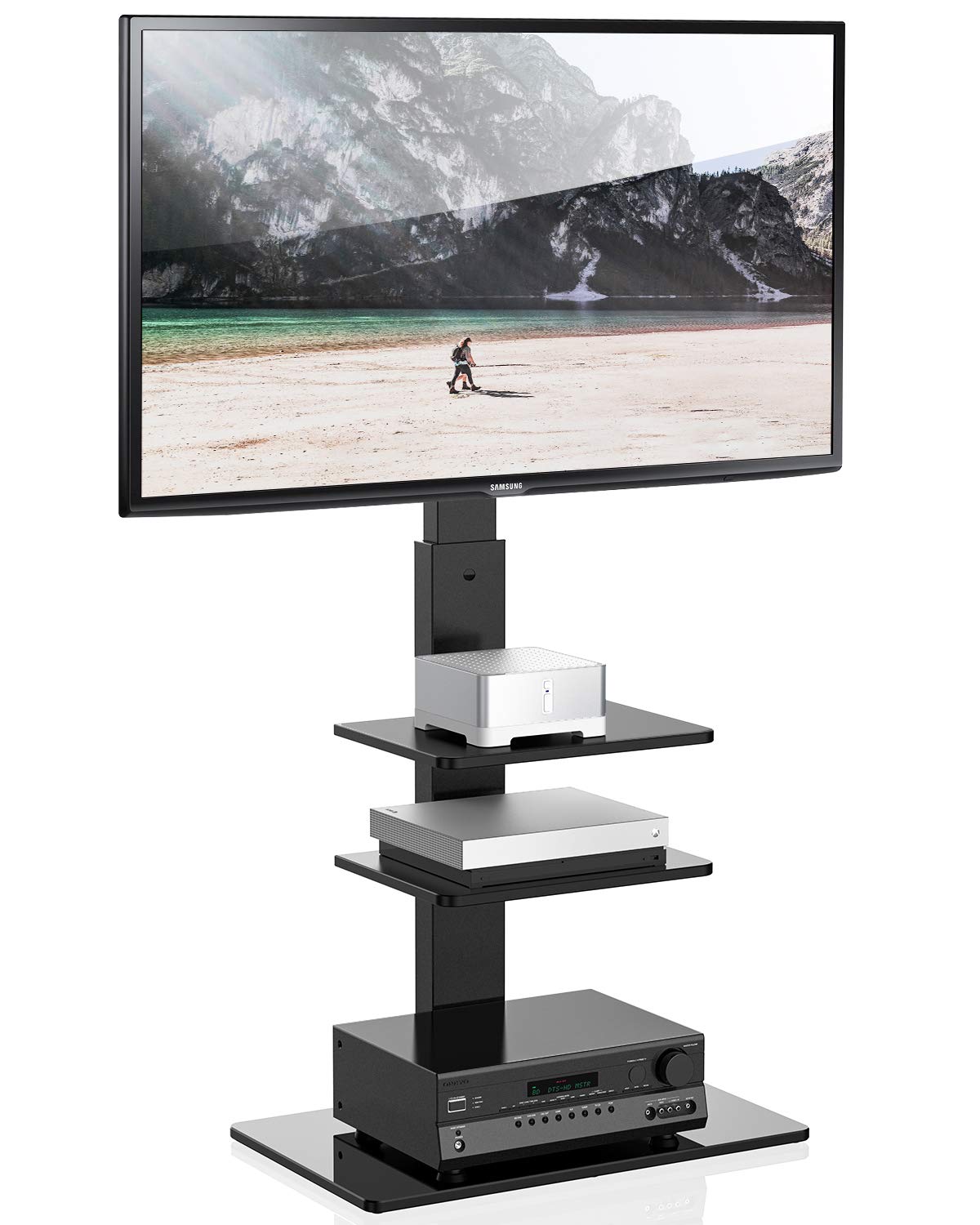 FITUEYES Soporte Giratorio De TV De 32 A 65 Pulgadas Con 3 Estantes