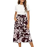 Zattcas Women 2026 Spring Dress Long Sleeve Ribbed Teacher Church Modest Business Casual Work Outfits Midi Dress