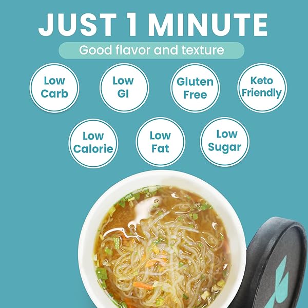 HETHSTIA KONJAC NOODLES INSTANT MISO SOUP CUP – 6 PACKS SHIRATAKI PASTA ANGEL HAIR WITH LOW CARB MISO BROTH, READY TO EAT RAMEN, LOW GI, KETO-FRIENDLY, HEALTHY ASIAN NOODLES, HOLIDAY GIFT