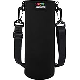 Nuovoware Water Bottle Carrier Bag, Premium Neoprene Portable Insulated Water bottle Sling Holder Bag 500ml/750ml/1000ml with Adjustable Shoulder Strap for Men Women Hiking, Sling Bottle Bag Case