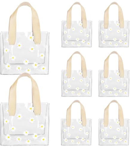 Whaline 12PCS Clear PVC Gift Bags For Weddings & Parties