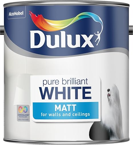 Dulux Matt Emulsion Paint For Walls And Ceilings - Pure Brilliant White