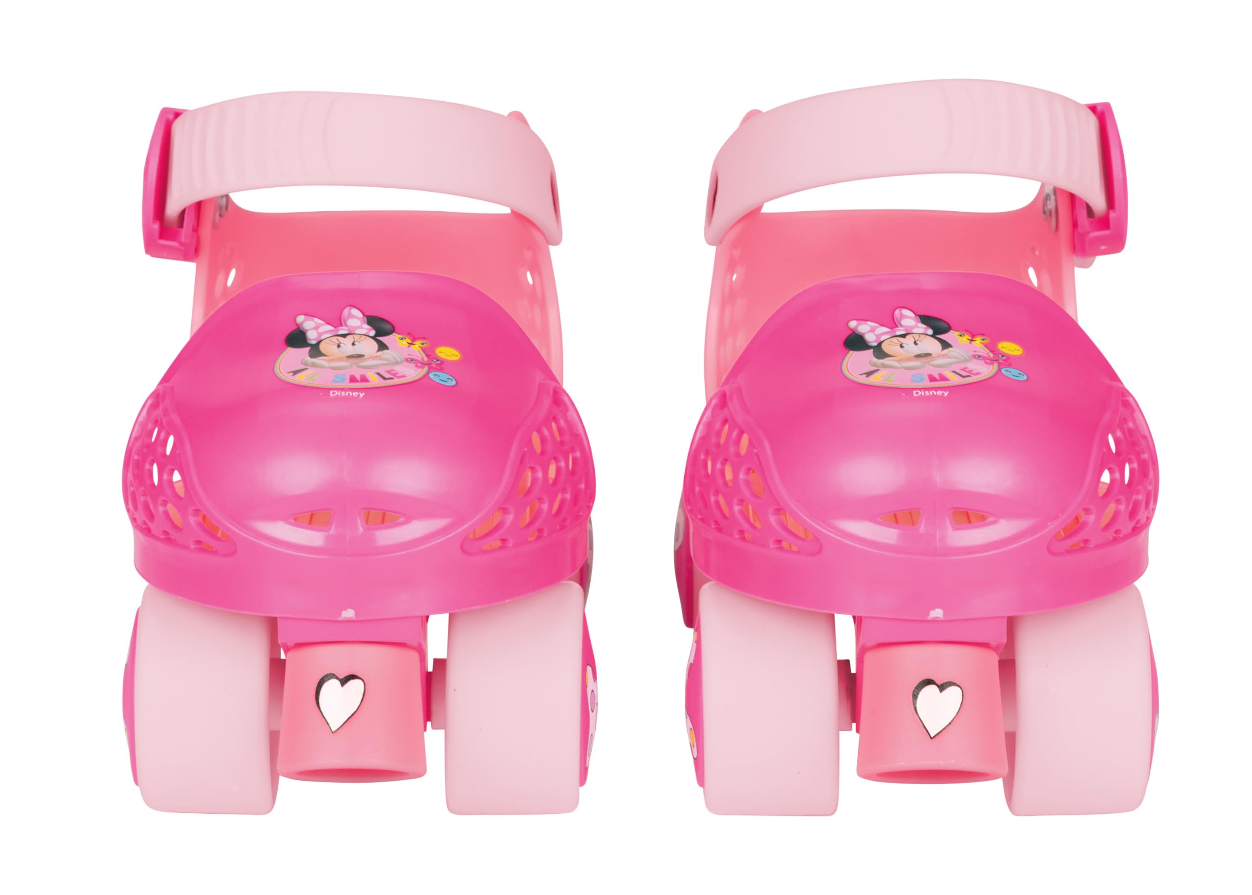 Minnie Mouse Junior Skates Includes Knee and Elbow Pads, Size Adjustable Design for Growing Feet