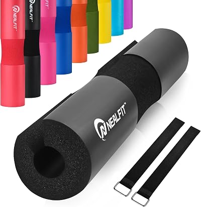 NEALFIT Barbell Pad Squat Pad for Squats Standard and Olympic Bars Black