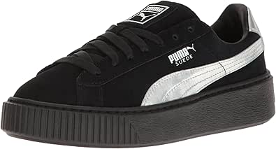 puma platform black suede