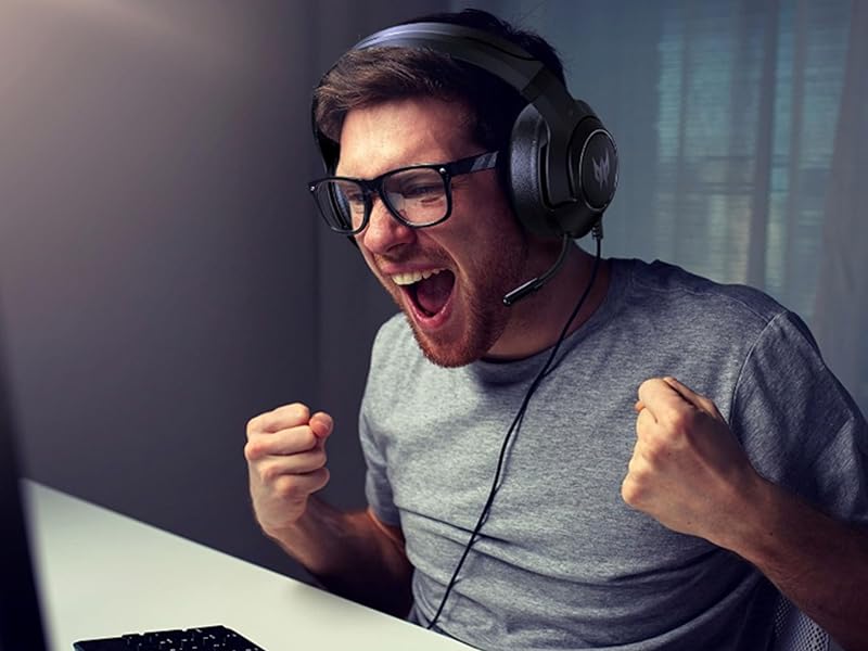 Predator Galea 350, Cuffie Gaming, con Cavo 3.5 mm Jack, Driver Audio 50 mm, Impedenza 32 ohm, Potenza nom 20mW, Fascia Regolabile, Microfono Retrattile Unidirezionale, Controllo Volume, Nero