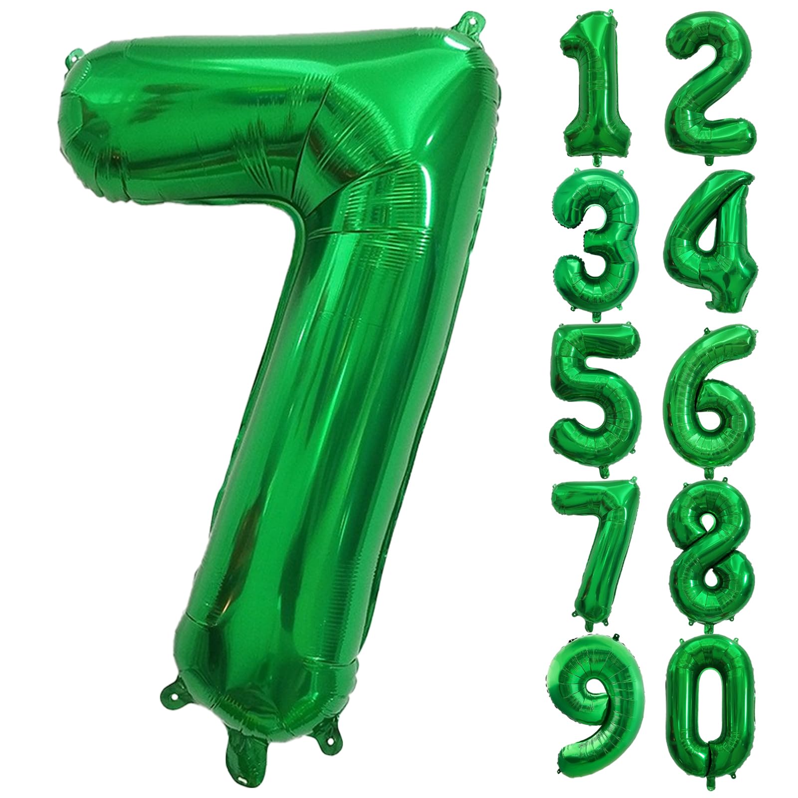Photo 1 of 40 Inch Dark Green Number Balloons, Helium Mylar Foil Number Balloons for Birthday, Number 7 Balloon for Party Celebration Decorations Graduations Anniversary Baby Shower Photo Shoot