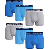 Lucky Brand Mens Boxer Briefs - 6 Pack Performance Stretch Tag Free 5'' Inseam Mens Underwear Boxer Briefs with Contour Pouch
