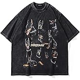 Vamtac Doberman Graphic Tees Oversized Washed Dog T Shirts Vintage Cotton Short Sleeve Summer Top Streetwear