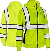 PALAMLY Women Hi Vis Hoodie Reflective ANSI Class Safety Fleece Jackets High Visibility Work Sweatshirts