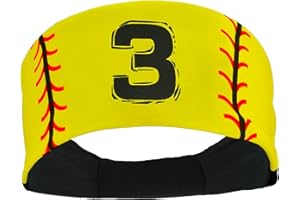 MadSportsStuff Softball Headband for Girls with Jersey Number (Numbers 00-39)