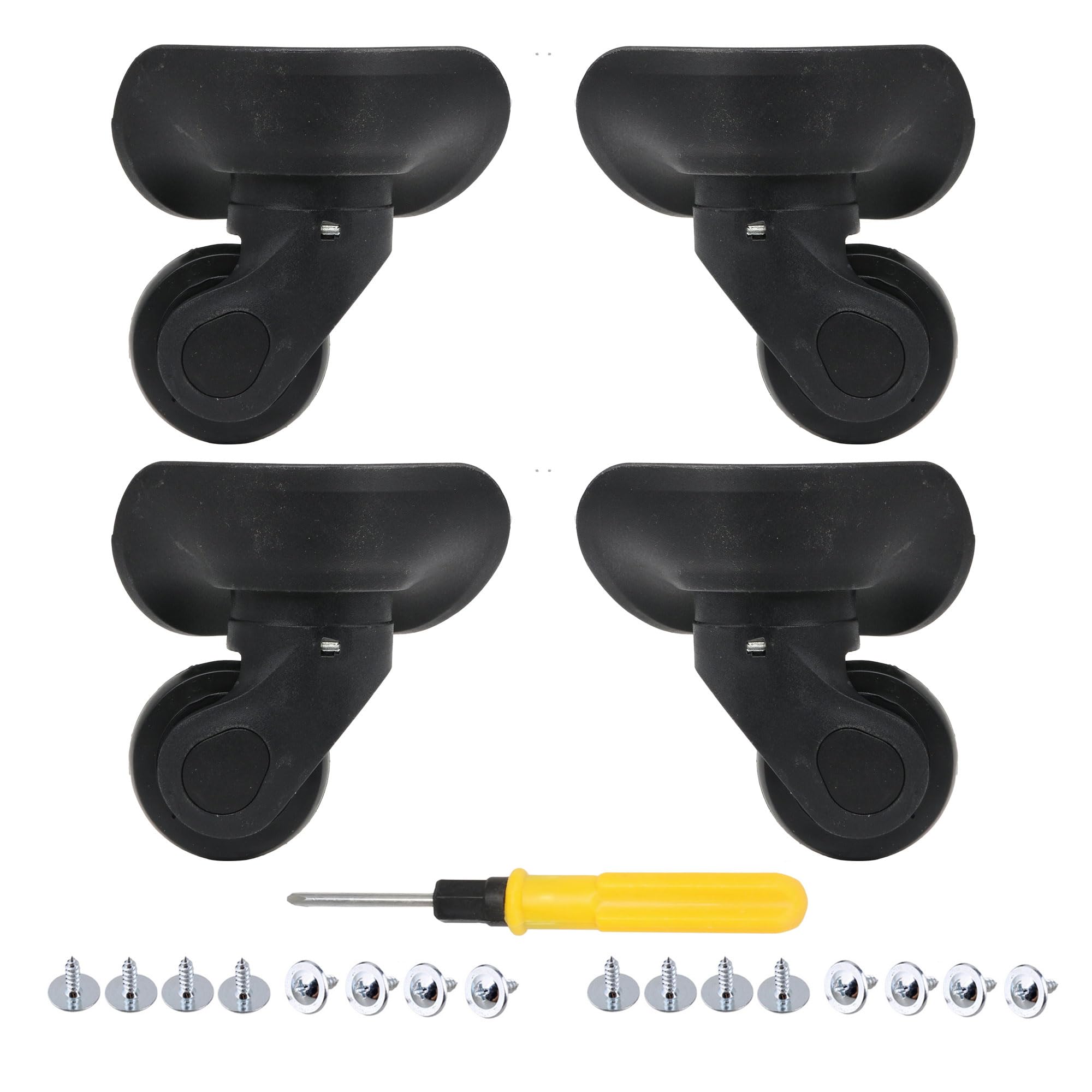 Photo 1 of 2 Pair Replacement Wheels for Luggage 360 Swivel Suitcase Casters Black (W041-2)