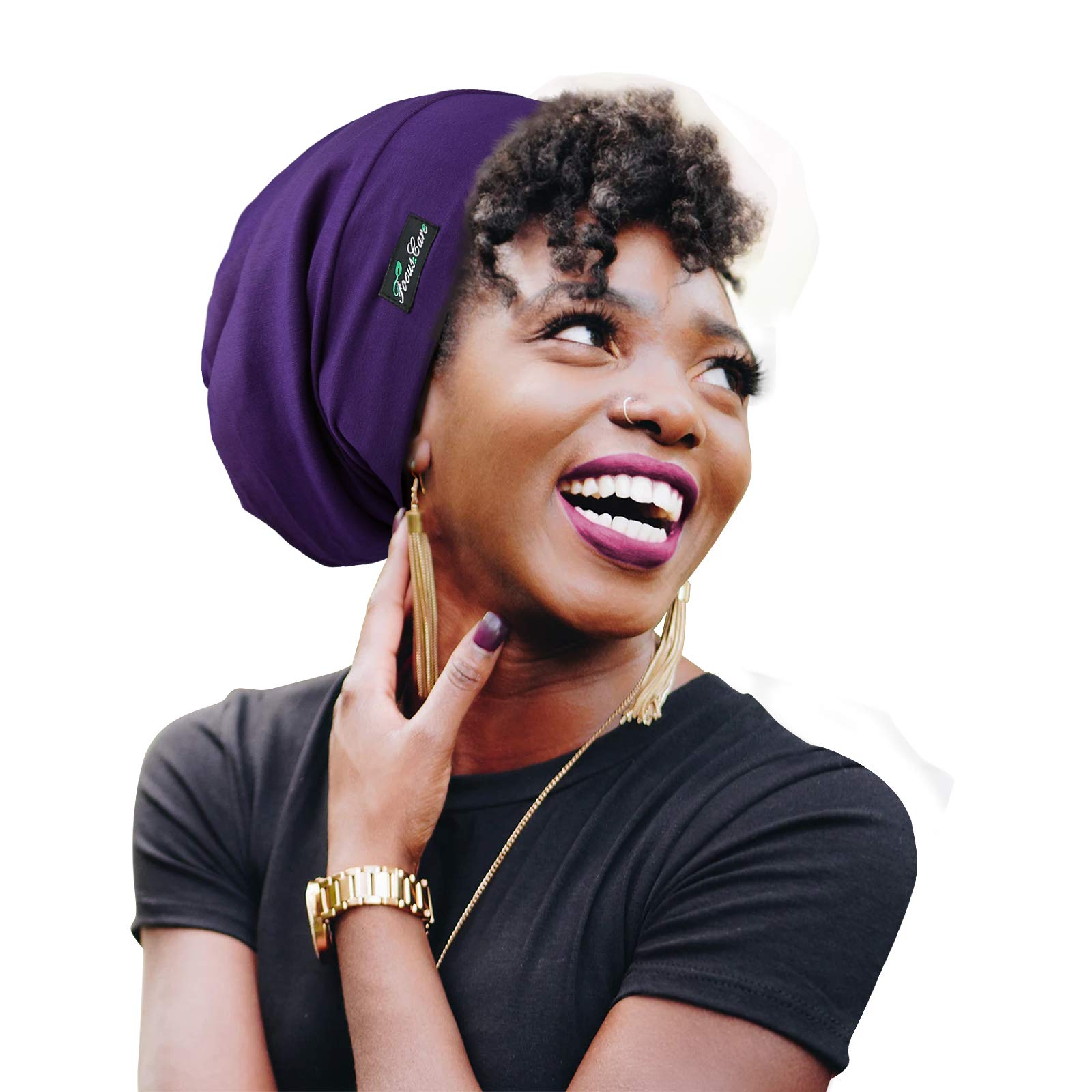 FocusCare Satin Beanie,Adjustable Satin Lined Night Sleeping Frizzy Hair — image 1