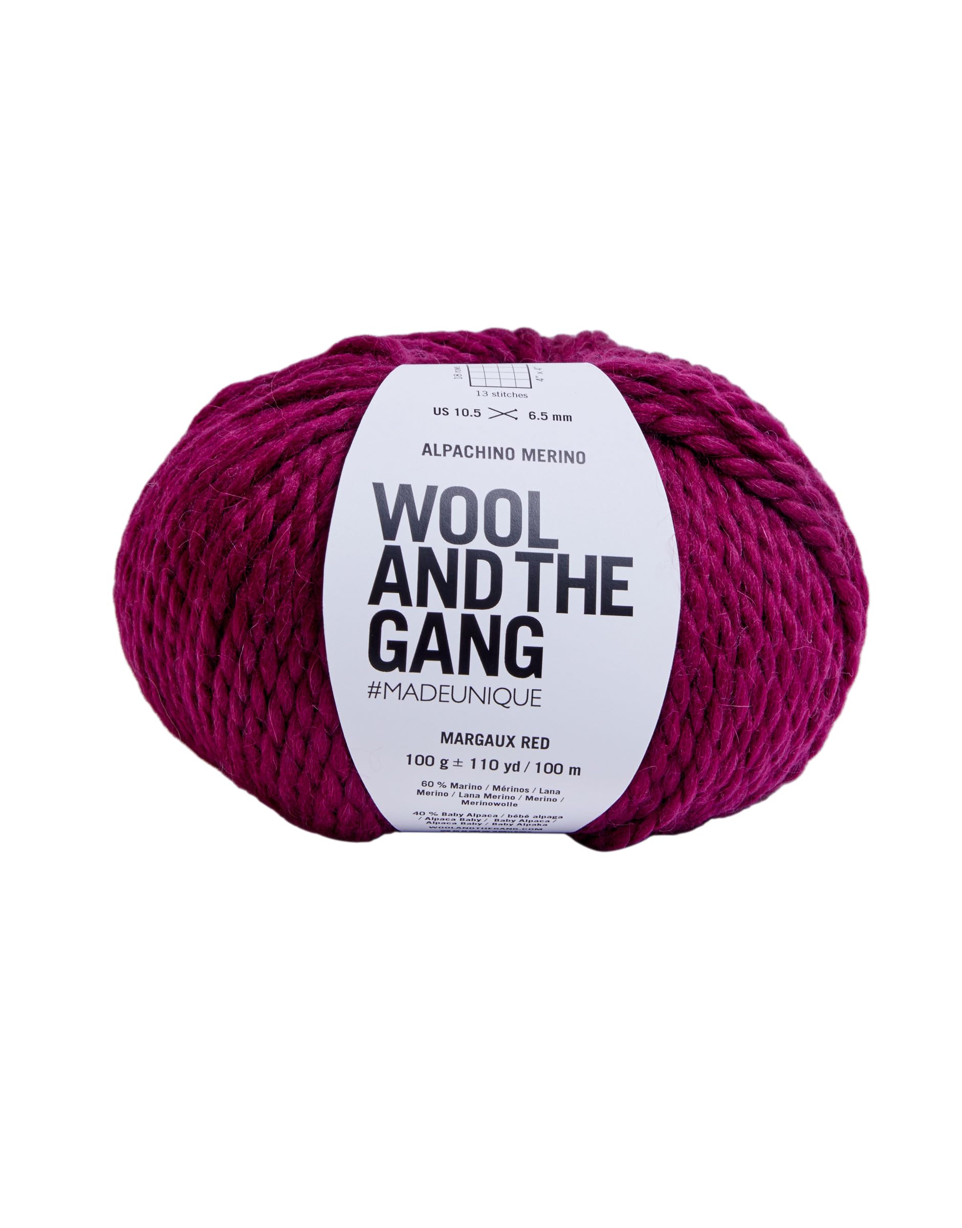 Wool and the Gang Alpachino Merino, Margaux Red (053), 100g — image 1