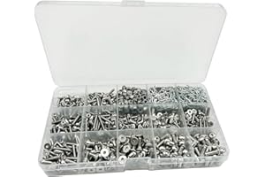 ZHUOYUEFSC 1010PCS Universal RC Screw Kit Screws Assortment Set 304 Stainless Steel Screws Assortment Set, for Traxxas Axial Redcat HPI Arrma SCX10 Losi 1/8 1/10 1/12 1/16 Scale RC Cars Trucks Crawler