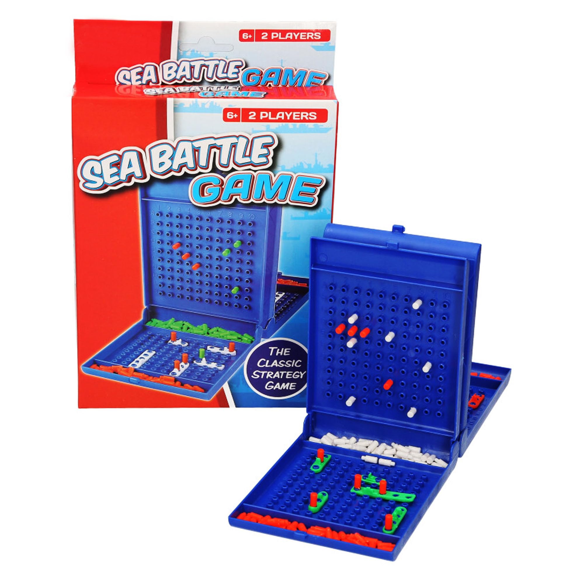 Navoys Sea Battle Game - 2 Player Strategy Board Game, Sink the Battle Ships and War Ships, Fun Interactive Travel Game, For Children and Adults