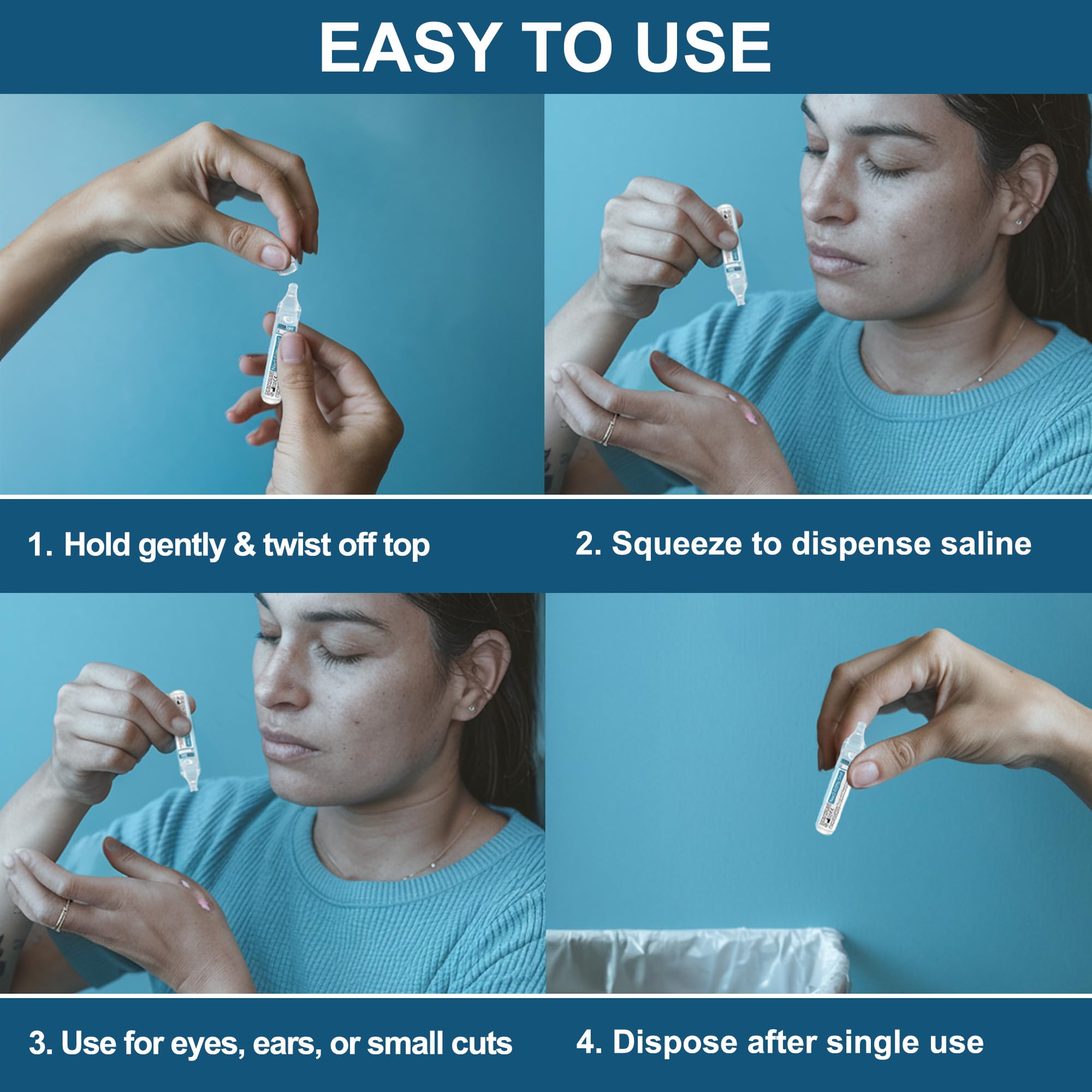 Saline Ampoules - Saline Solution for Nebulizer, Sodium Chloride 0.9% for Nose, Nasal Cleanse for Babies, Kids, & Adults, Sterile Nasal Care, Wound Cleansing - 20 Count (5ml Each)