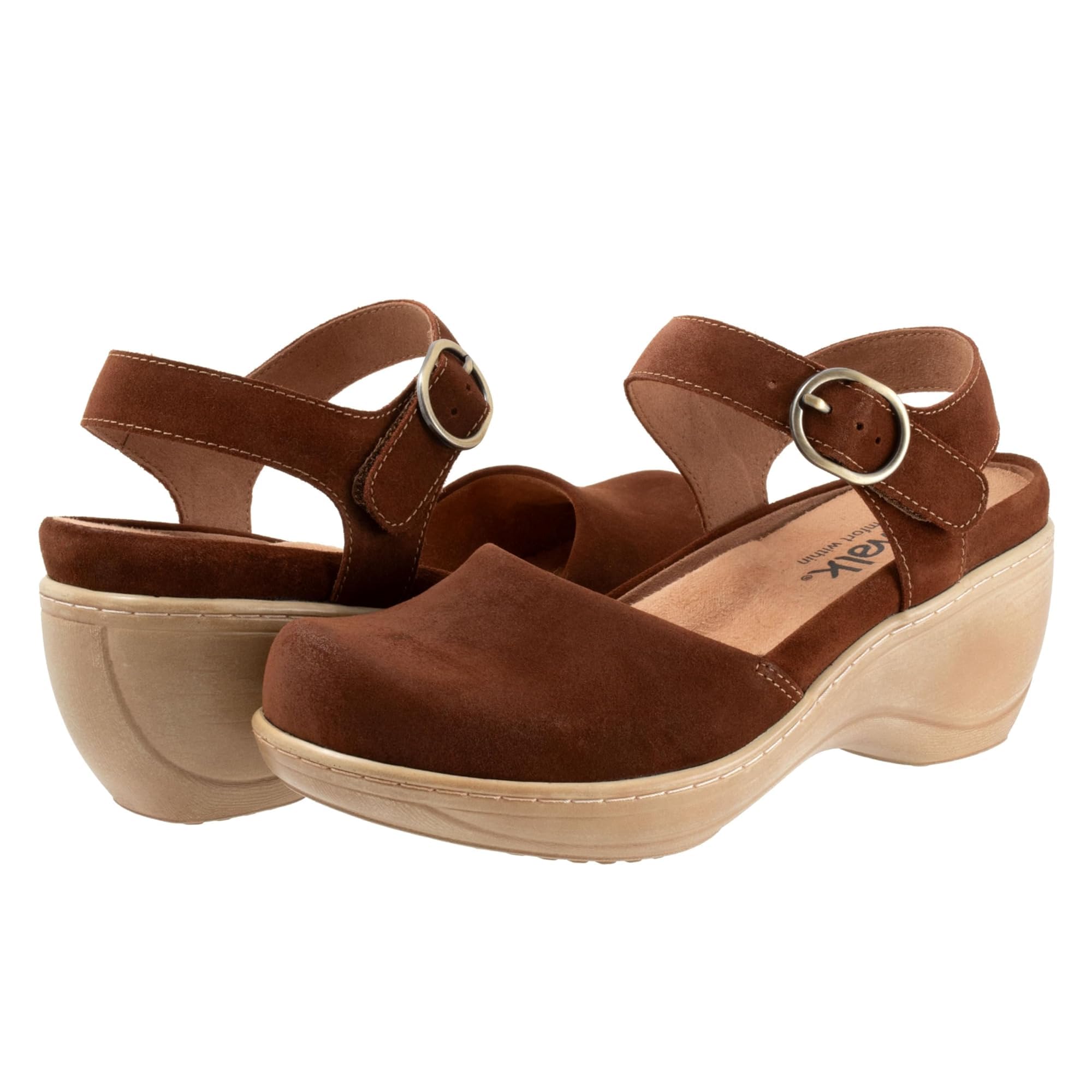 SoftWalk Women’s Mabelle Mule, Chesnut Suede, 8 Narrow