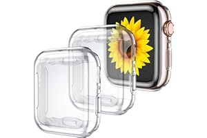GEAK for Apple Watch Case 40mm Series 6 & 5 with Screen Protector, 3 Pack Transparent TPU All-Around Protective Case for iWatch Series 4 40mm