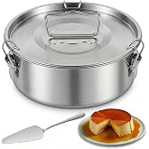 Myyaowl 304 Steel Flan Mold, Flan Pan Baking Mold for Baking Pastry, Cake - Send Goods From Local Warehous