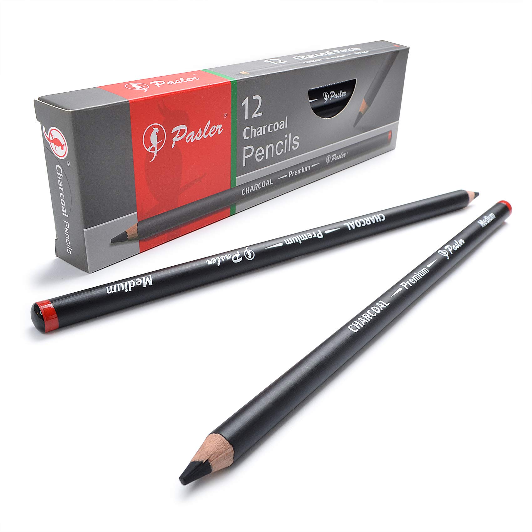 Pasler® Charcoal Drawing Pencils,you can choose Soft, Soft-S, Medium and Hard for Drawing, Sketching, Shading, Artist Pencils for Beginners & Artists Set of 12 Count (Medium)