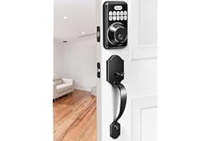 Keyless Entry Door Lock Set, Zowill Electronic Keypad Deadbolt Door Lock Set with 2 Handles, Front Door Handle Lever Sets, Digital Door Lock with Keypad Set, Auto Lock, Code Door Lock, Matte Black