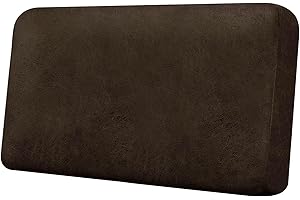 Imnopqr Loveseat Cushion Cover Leather-Look 1PC Stretch Love Seat Slipcover for Living Room Individual Couch Seat Protector, Pet-Friendly, Non-Slip, Easy Fit - Coffee