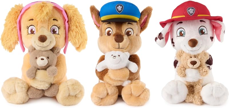 GUND, peluche Skye con il suo orsacchiotto Kai, cane di peluche con orsacchiotto per bambini dai 3 anni in su, 24 cm