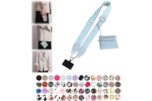 RENUIS Phone Strap with Zippered Pouch, Clip and Go Strap for Phone with Wallet Crossbody, Adjustable Crossbody Phone Strap