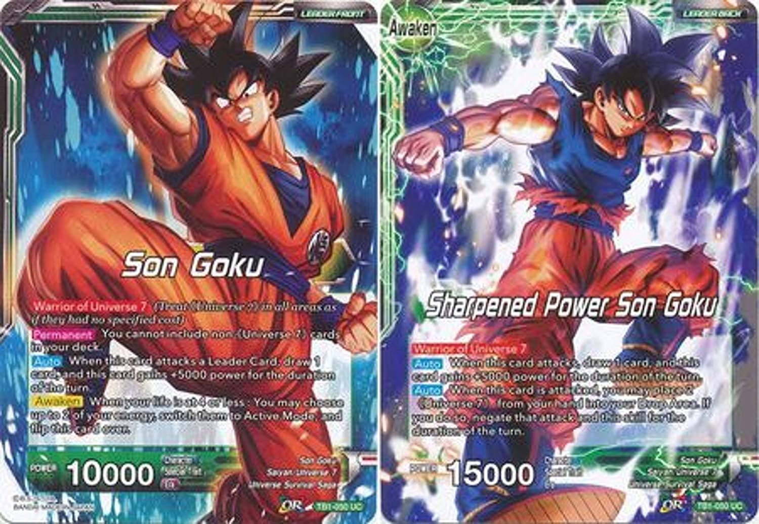 Kizrr Dragon Ball Super Card Game - TB01 Themed Booster 01 - Tournament of Power - TB1-050 Son Goku | Sharpened Power Son Goku - Single Card