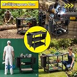 CVS2020 Heavy-Duty Storage Trolley - 3 Shelves, 2 Buckets, 75mm Wheels view 4