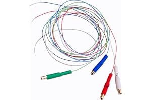 Samkosaca Cartridge Phono to Turntable Wires, 4N Audiophile Grade tonearm Cable, 24K Gold Plated Clip connectors for Turntabl