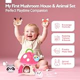 hahaland My First Mushroom House with 6 Jungle Animals Baby Toy view 2