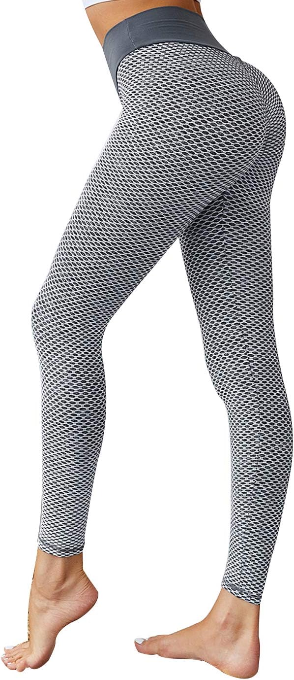 Women's High Waisted Yoga Pants,Scrunch Butt Lifting Leggings Workout Gym Running Capri Pants