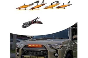 getfay Pack-4 Car LED Grille Light Replacement with Harness, 3.74In x 0.59In Waterproof Durable Vehicle Grill Lighting Accessories, Compatible with 2014-2022 4Runner TRD Pro (Yellow Light)