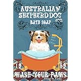 Amazon Com Australian Shepherd Bathroom Wall Decor Aussie Dog Funny Bathroom Art Print Wall Art Bathroom Signs Bath Quote Wall Art Bathroom Poster Framed Print 12 Wooden Decor Sign Posters Prints