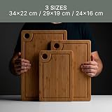 LARHN 3-Piece Carbonised Bamboo Chopping Board Set 34x22/29x19/24x16 cm view 3