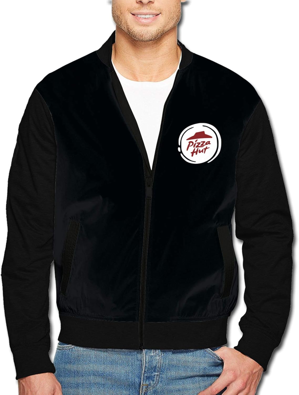 Pizza Hut Men Coat Lightweight And Durable StandCollar Jacket at