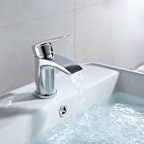 Hapilife Chrome Brass Waterfall Bath Tap & Basin Mixer Tap Set with Slotted Pop view 9