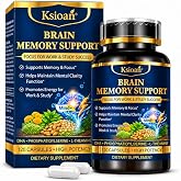 Brain Supplements for Memory and Focus - Advanced 12-in-1 Supplement with DHA, Phosphatidylserine, L-Theanine, Vitamin B12 &amp; B6, Brain Health for Clarity, Energy &amp; Cognitive Support, 120 Capsules