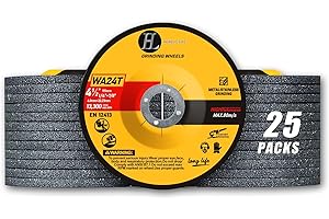 HERZLG LIFE Grinding Wheels 4 1/2 inch Grinder Wheel for Metal & Stainless Steel,Grinding Disc for Angle Grinder 4-1/2'' x 1/4'' x 7/8'' - 25 Pack