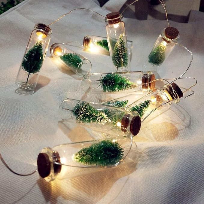 Lichterkette FeiliandaJJ 1/1.8M 10LED Lichterkette Flasche wünschend Mini Weihnachtsbaum Weihnachten Dekoration für Bar, Part