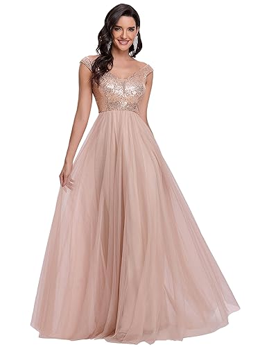 Ever-Pretty Womens Long A Line Tulle Sequin Off Shoulder Homecoming Dress Rose Gold US22 in Saudi Arabia | Whizz Dresses Ever-Pretty Womens Long A Line Tulle Sequin Off Shoulder Homecoming Dress Rose Gold US22 in Saudi Arabia | Whizz Dresses
