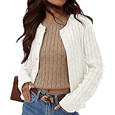 Ezbelle Women's Long Sleeve Cardigan Sweaters Button Down Fall Outfits Cable Knit Tops Open Front Jacket