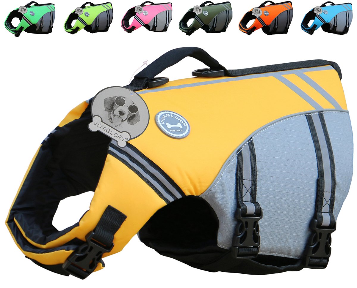 Vivaglory New Sports Style Ripstop Dog Life Jacket with Superior