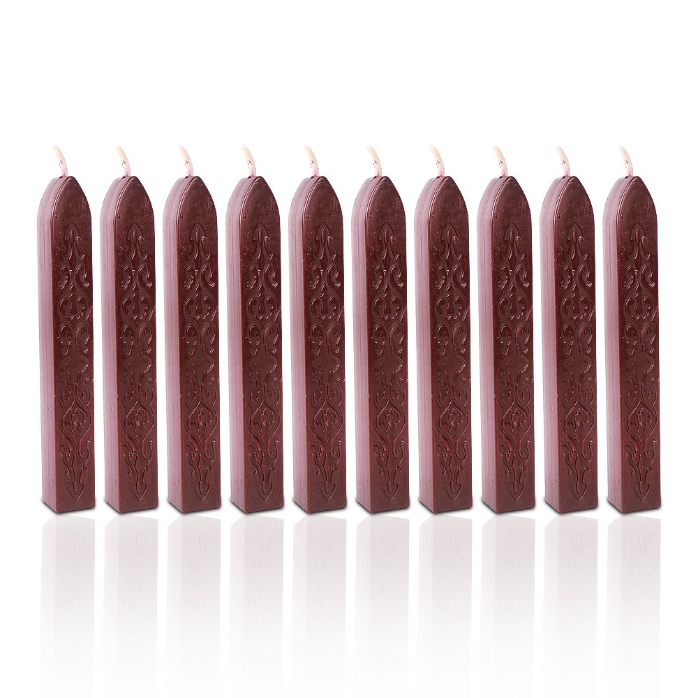 Stamp seal, sealing wax. 10pcs Wax Wick Sticks wine red