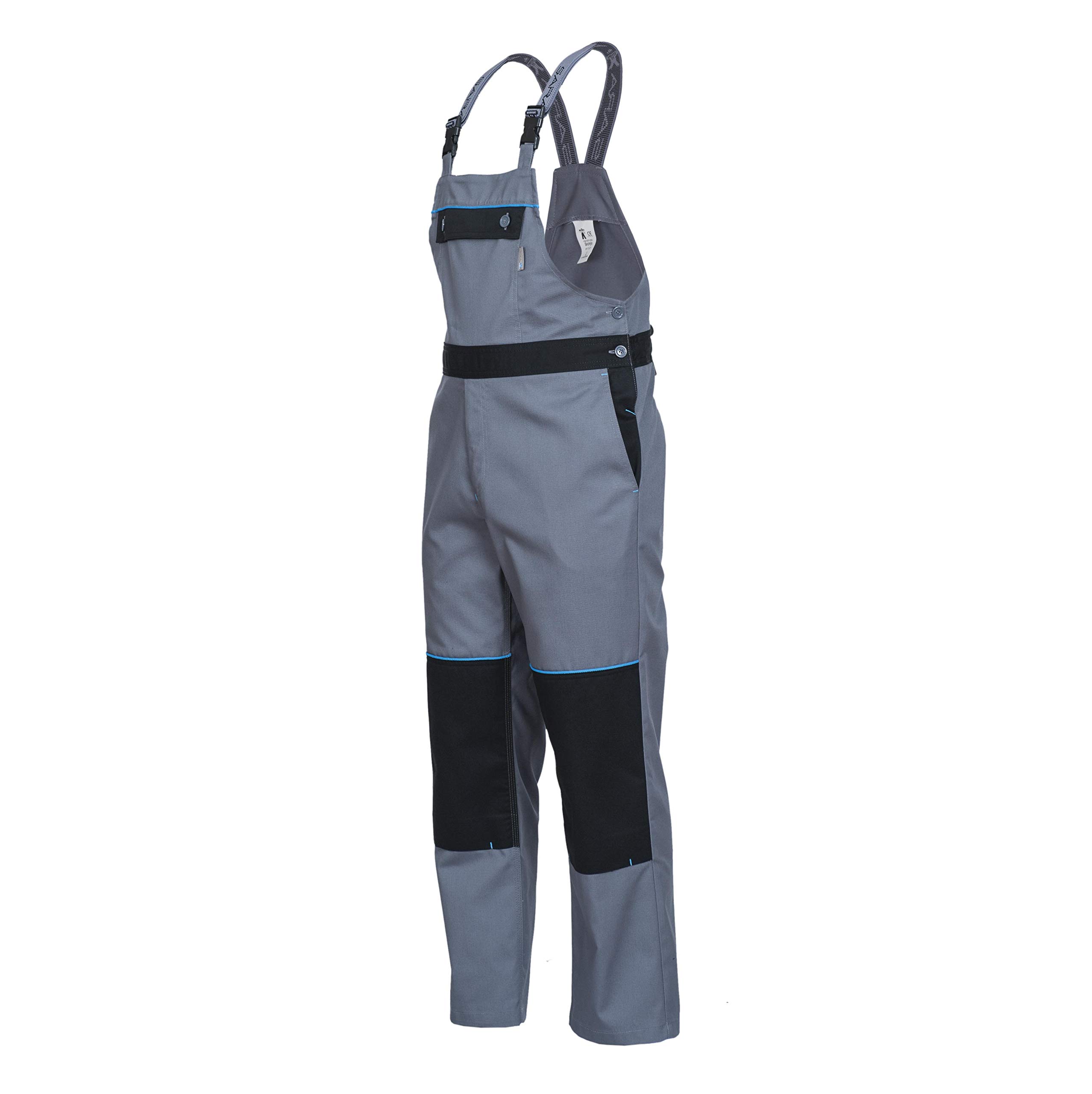 Gahibre 4174 Grey Work Bib with Elastics, Extra Comfortable